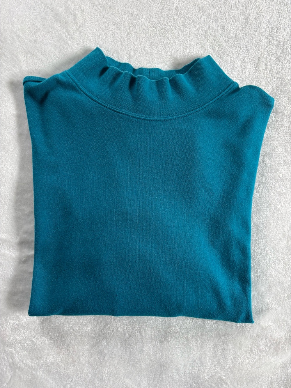 Studio Works Teal Mock Neck Long Sleeve Top